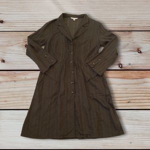 CAbi Olive Shirt Pocket Cotton Versatile Dress Size Small